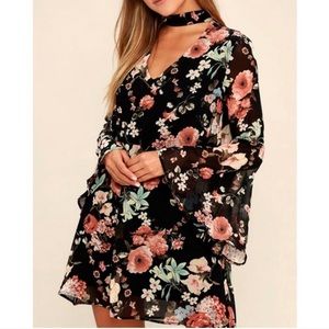 Lulu’s Feeling of Love floral choker dress